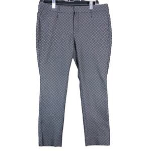 Banana Republic Womens Pants Gray Sloan Capris Cropped Argyle Diamond Stretch 8P